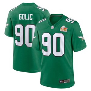 Eagles Mike Golic Super Bowl LIX Jersey Kelly Green