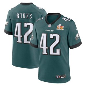 Eagles Oren Burks Super Bowl LIX Jersey Midnight Green