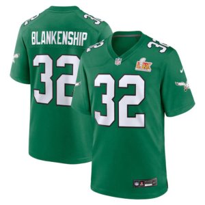 Eagles Reed Blankenship Super Bowl LIX Jersey Kelly Green