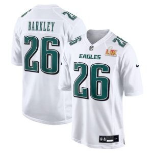 Eagles Saquon Barkley Super Bowl LIX Jersey Tundra White