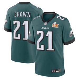 Eagles Sydney Brown Super Bowl LIX Jersey Midnight Green