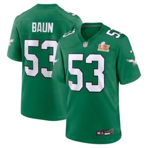 Eagles Zack Baun Super Bowl LIX Jersey Kelly Green