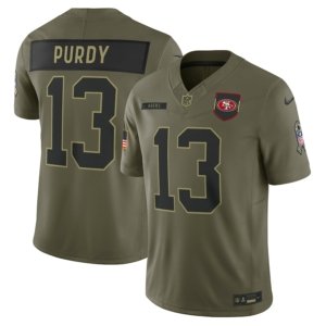 49ers Brock Purdy Olive 2025 Salute to Service Jersey
