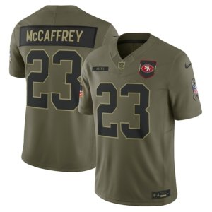49ers Christian McCaffrey Olive 2025 Salute to Service Jersey