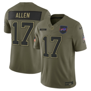 Bills Josh Allen Olive 2025 Salute to Service Jersey