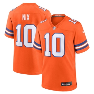 Broncos Bo Nix Mile High Throwback Jersey Orange
