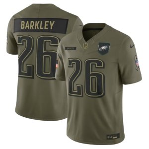 Eagles Saquon Barkley Olive 2025 Salute to Service Jersey