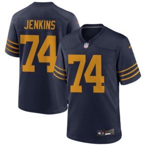 Packers Elgton Jenkins Navy Throwback Jersey
