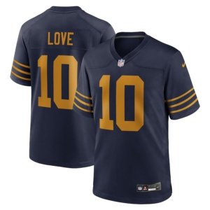 Packers Jordan Love Navy Throwback Jersey