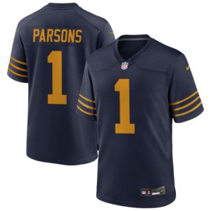 Packers Micah Parsons Navy Throwback Jersey