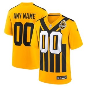 Steelers Custom Name Gold Throwback Jersey
