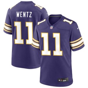 Vikings Carson Wentz Jersey Purple Classic