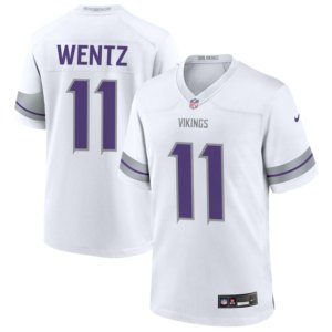 Vikings Carson Wentz Jersey Silver White