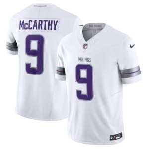 Vikings JJ McCarthy Vapor FUSE Jersey Silver White