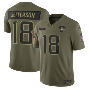 Vikings Justin Jefferson Olive 2025 Salute to Service Jersey