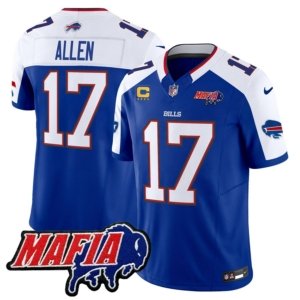 Bills Josh Allen Mafia Patch Jersey Royal Alternate