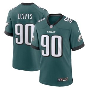 Eagles Jordan Davis Jersey Midnight Green