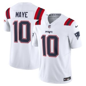 Patriots Drake Maye Vapor FUSE Jersey White