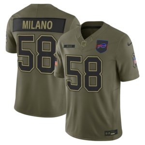 Bills Matt Milano Olive 2025 Salute to Service Jersey