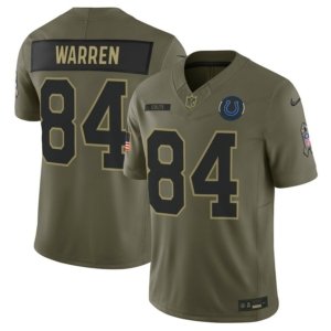 Colts Tyler Warren Olive 2025 Salute to Service Jersey