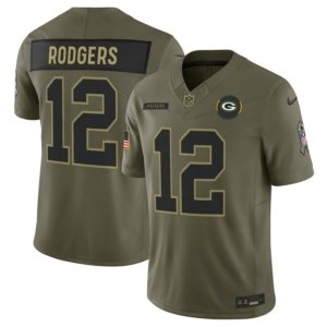 Packers Aaron Rodgers Olive 2025 Salute to Service Jersey