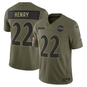 Ravens Derrick Henry Olive 2025 Salute to Service Jersey