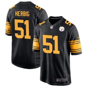 Steelers Nick Herbig Jersey Alternate Black