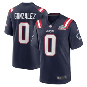 Patriots Christian Gonzalez Super Bowl LX Jersey Navy