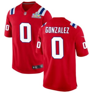 Patriots Christian Gonzalez Super Bowl LX Jersey Red