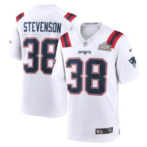 Patriots Rhamondre Stevenson Super Bowl LX Jersey White