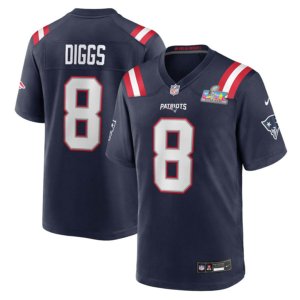 Patriots Stefon Diggs Super Bowl LX Jersey Navy
