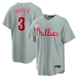 Phillies Bryce Harper Gray Road Jersey
