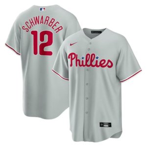 Phillies Kyle Schwarber Gray Road Jersey