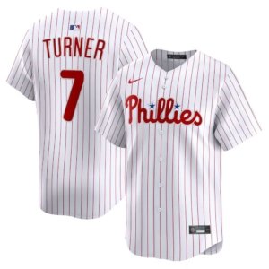 Phillies Trea Turner White Home Jersey