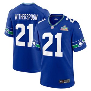 Seahawks Devon Witherspoon Super Bowl LX Jersey Royal Throwback
