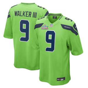 Seahawks Kenneth Walker III Super Bowl LX Jersey Neon Green