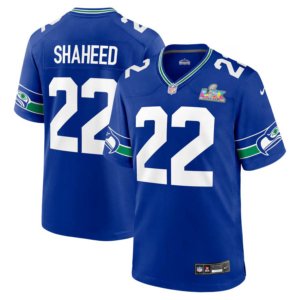 Seahawks Rashid Shaheed Super Bowl LX Jersey Royal Throwback