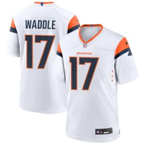 Broncos Jaylen Waddle Jersey White