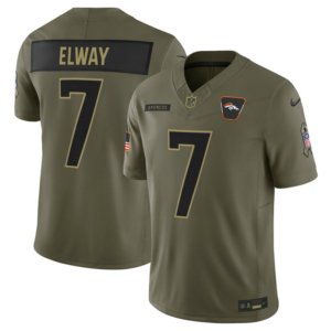 Broncos John Elway 2025 Salute to Service Olive Jersey