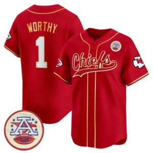 Chiefs Xavier Worthy Red Baseball Style Jersey