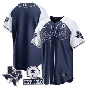 Cowboys Team Texas Patch Baseball Style Jersey Alternate