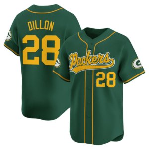 Packers AJ Dillon Green Baseball Style Jersey