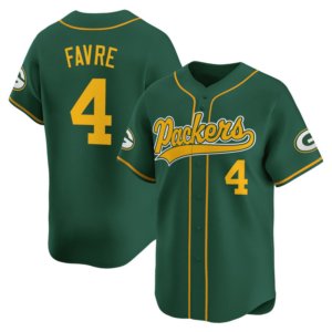 Packers Brett Favre Green Baseball Style Jersey
