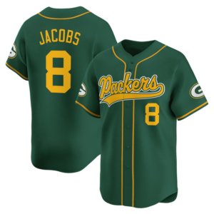 Packers Josh Jacobs Green Baseball Style Jersey