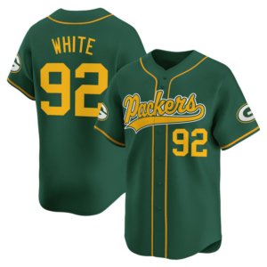 Packers Reggie White Green Baseball Style Jersey