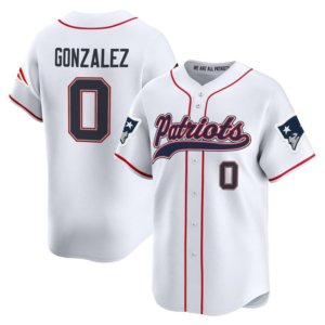 Patriots Christian Gonzalez Baseball Style Jersey White