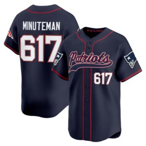 Patriots Minuteman Baseball Style Jersey Navy