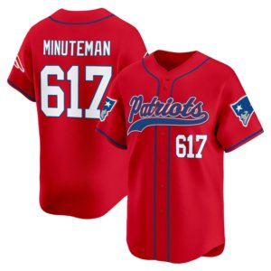 Patriots Minuteman Baseball Style Jersey Red