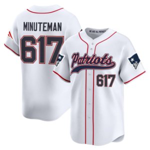 Patriots Minuteman Baseball Style Jersey White