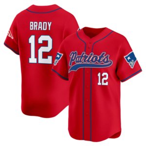 Patriots Tom Brady Baseball Style Jersey Red